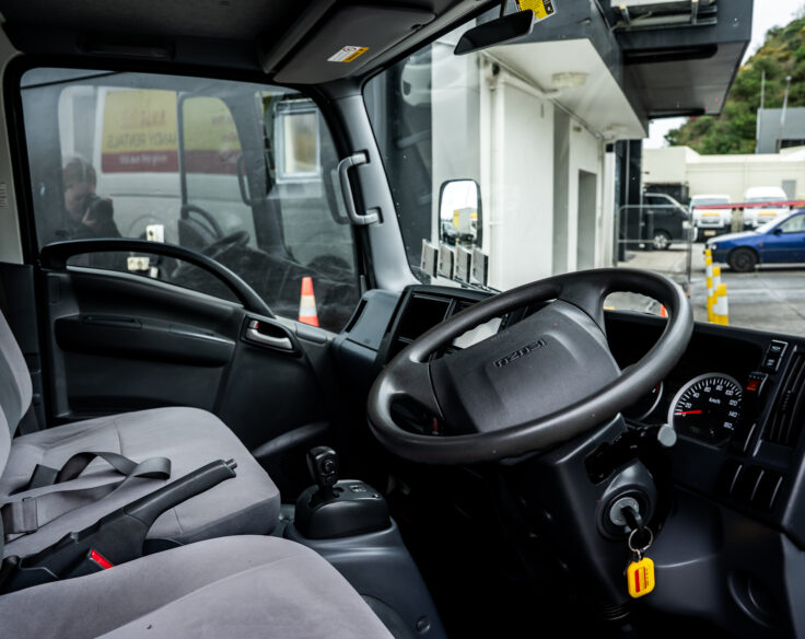 large truck interior cab image