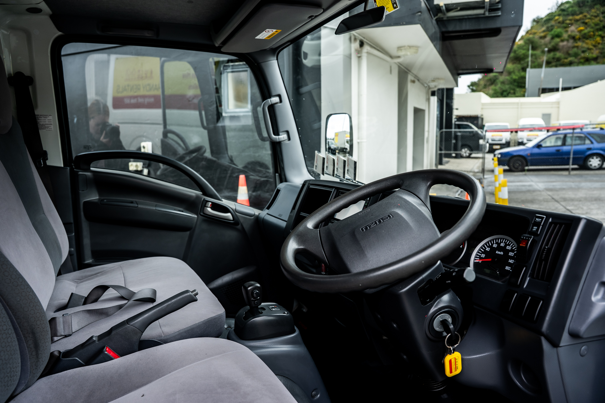 large truck interior cab image