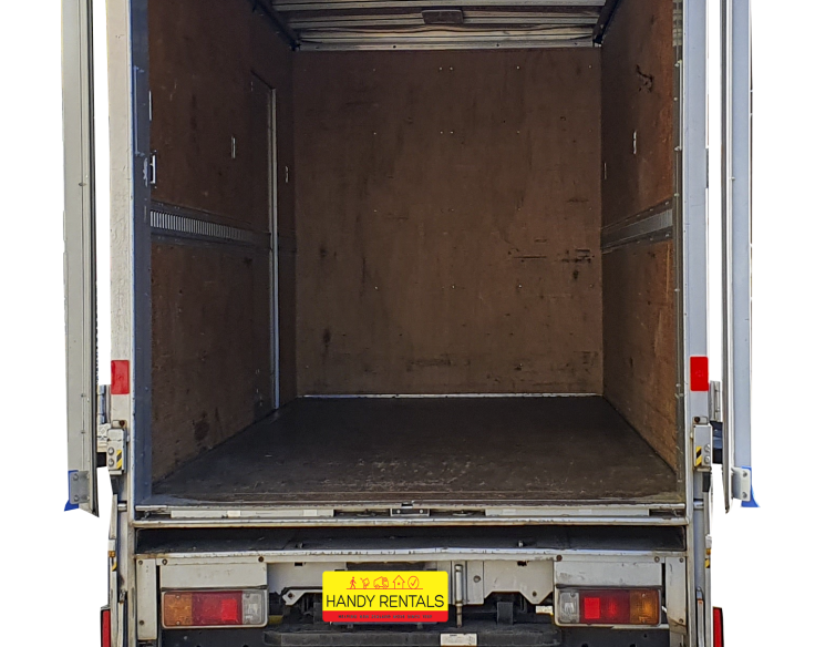 medium truck with tail lifter down rear shot