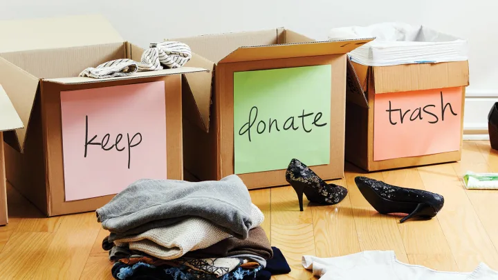 Declutter items for moving house
