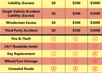 Handy Excess Reduction Options TABLE 2023 1
