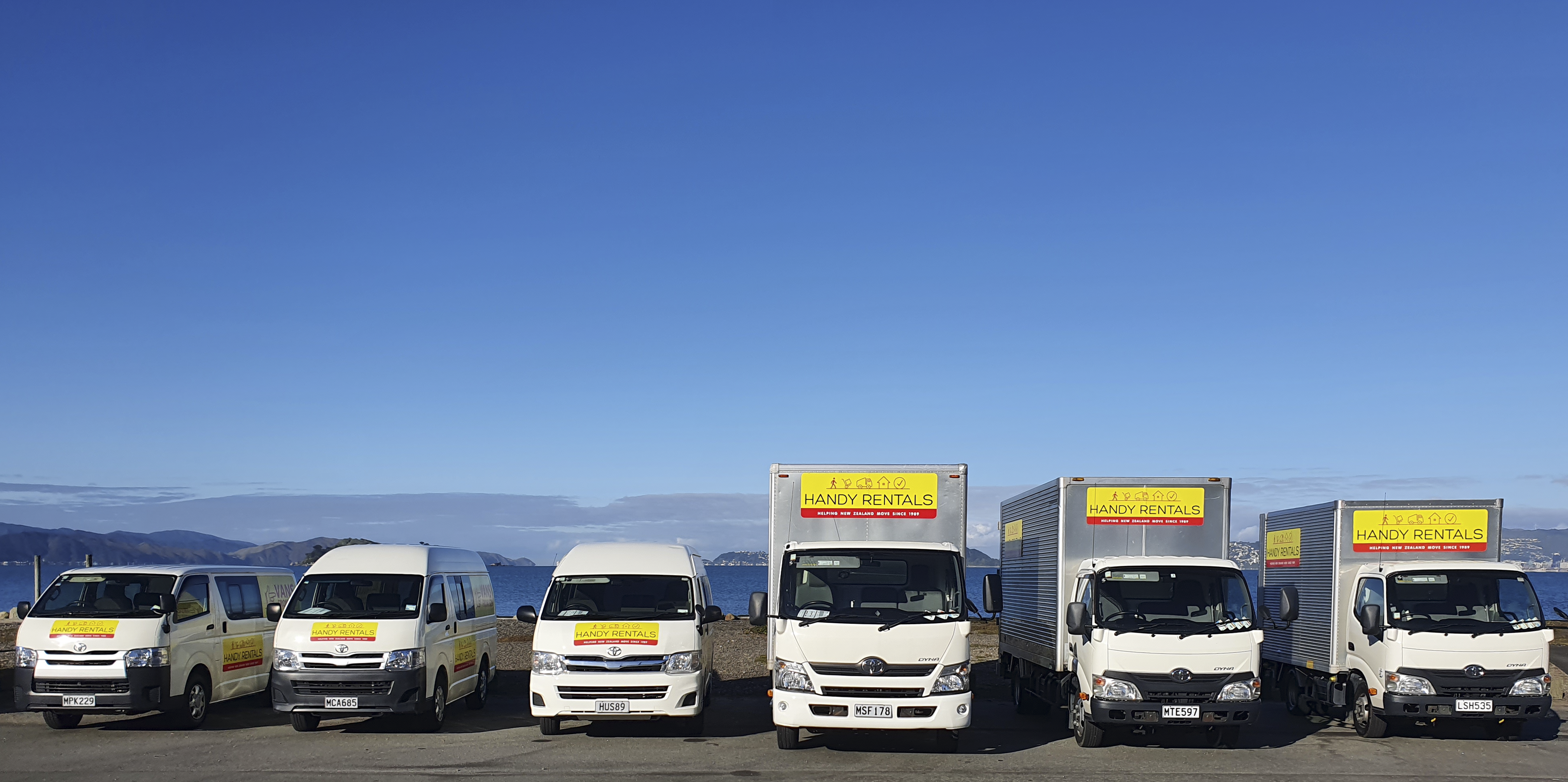 Variety of commercial vans and trucks available for hire