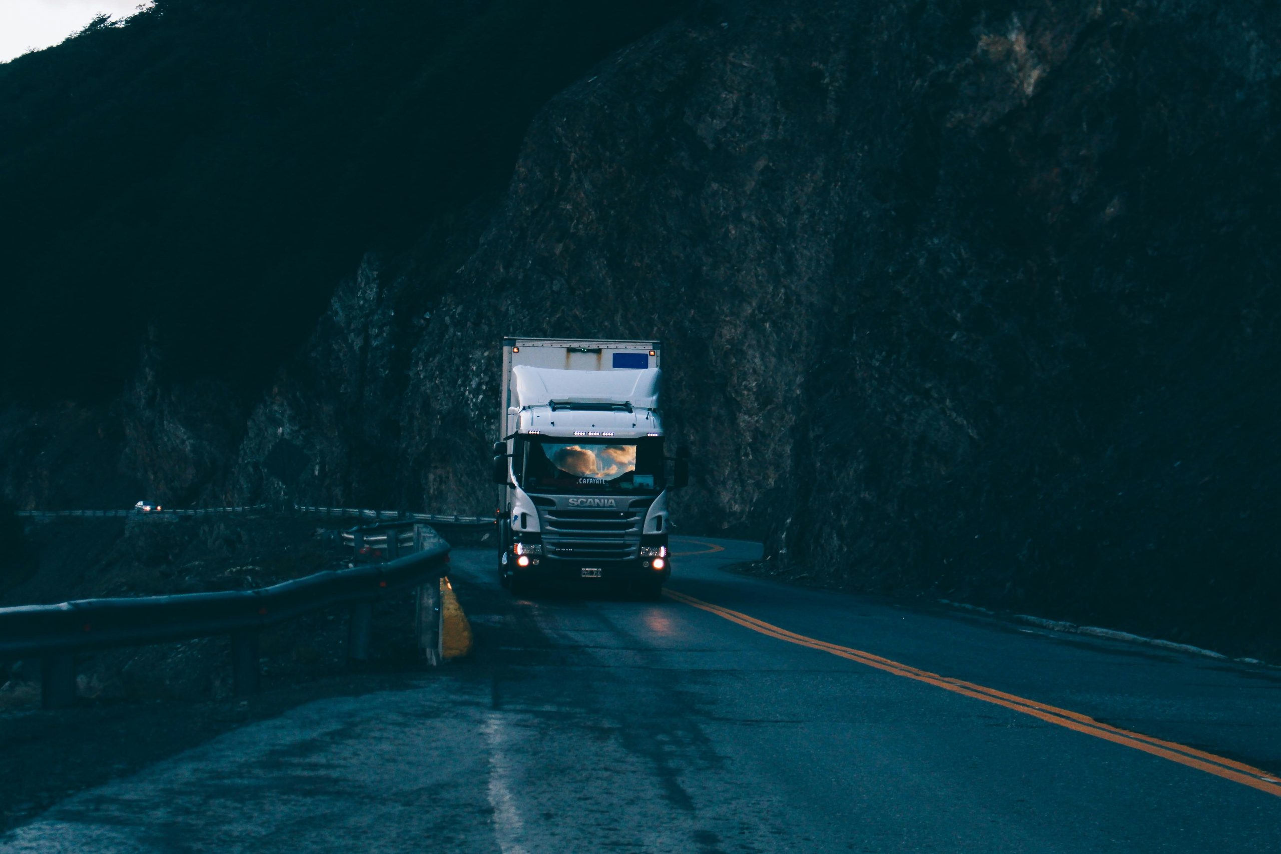 Truck driving on the road